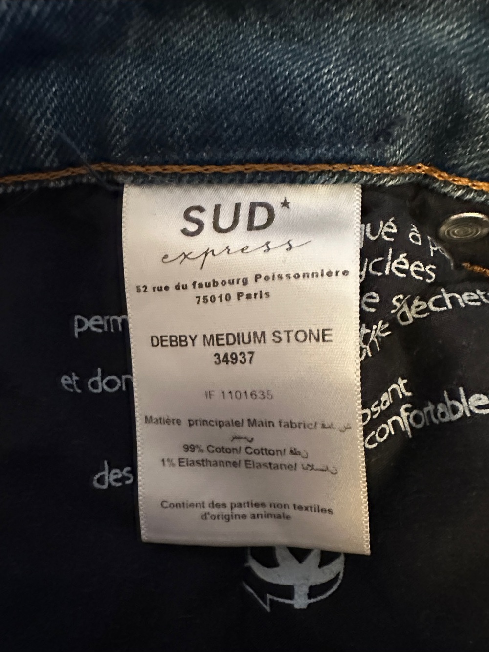 Women's Straight-Leg Jeans in Dark Blue by SUD express (made in Paris) - Picture 4 of 4